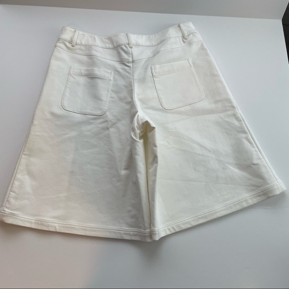 Rosie Assoulin White Wide leg Bermuda Culottes gaucho oversized shorts 10 Flared - Picture 5 of 10